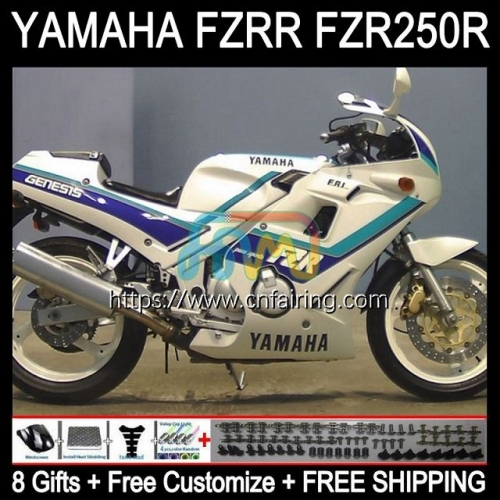 Body Kit For YAMAHA FZR250R FZRR FZR 250R FZR 250 Bodywork FZR-250 FZR250 White blue R RR 86 87 88 89 FZR250RR 1986 1987 1988 1989 Fairing 116HM.14