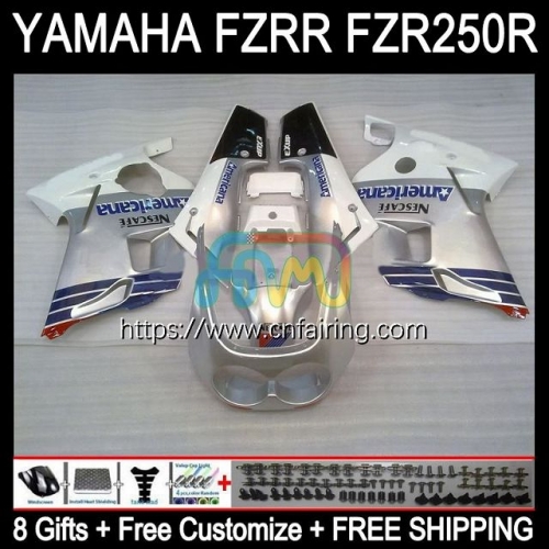 Body Kit For YAMAHA FZR250R FZRR FZR 250R FZR 250 Bodywork FZR-250 FZR250 R RR 86 87 88 89 FZR250RR 1986 1987 1988 1989 Silver White Fairing 116HM.43