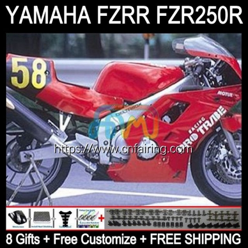 Body Kit For YAMAHA FZR250R FZRR FZR Glossy Red 250R FZR 250 Bodywork FZR-250 FZR250 R RR 86 87 88 89 FZR250RR 1986 1987 1988 1989 Fairing 116HM.28