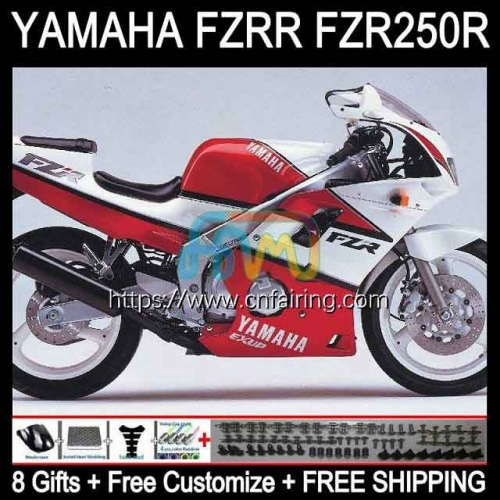 Body White red new Kit For YAMAHA FZR250R FZRR FZR 250R FZR 250 Bodywork FZR-250 FZR250 R RR 86 87 88 89 FZR250RR 1986 1987 1988 1989 Fairing 116HM.33