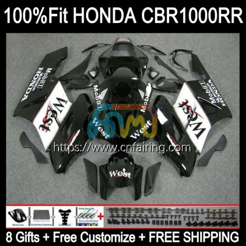 Injection Body For HONDA CBR 1000RR 1000CC 1000 RR CC 04-05 Black West CBR1000-RR CBR1000RR 04 05 CBR-1000 CBR1000 RR 2004 2005 OEM Fairing 119HM.62