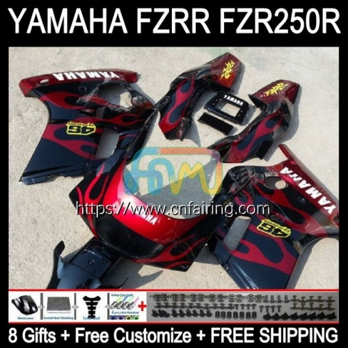Body For YAMAHA FZRR FZR 250 250R FZR250R 1990 1991 1992 1993 1994 1995 FZR250RR Red Flames FZR-250 FZR250 R RR 90 91 92 93 94 95 Fairing 117HM.71