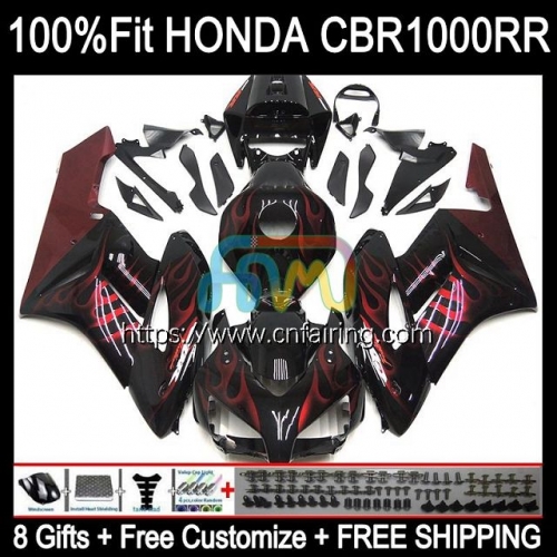 Injection Red Flames Body For HONDA CBR 1000RR 1000CC 1000 RR CC 04-05 CBR1000-RR CBR1000RR 04 05 CBR-1000 CBR1000 RR 2004 2005 OEM Fairing 119HM.1
