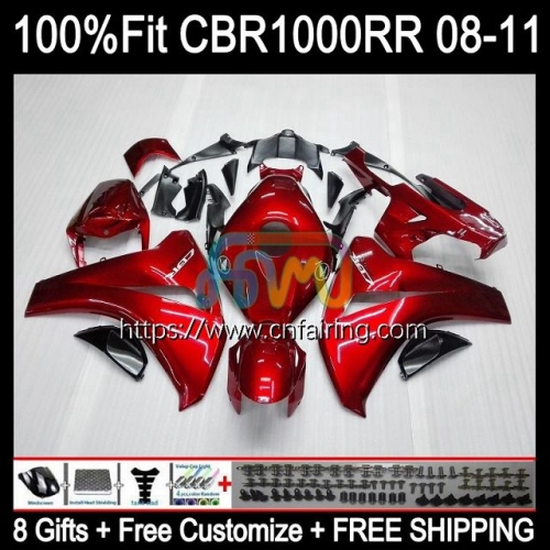 Injection For HONDA CBR-1000 CBR1000 CBR 1000 RR CC 2008 2009 2010 2011 Kit CBR 1000RR 1000CC CBR1000RR Metallic Red 08 09 10 11 OEM Fairing 121HM.112