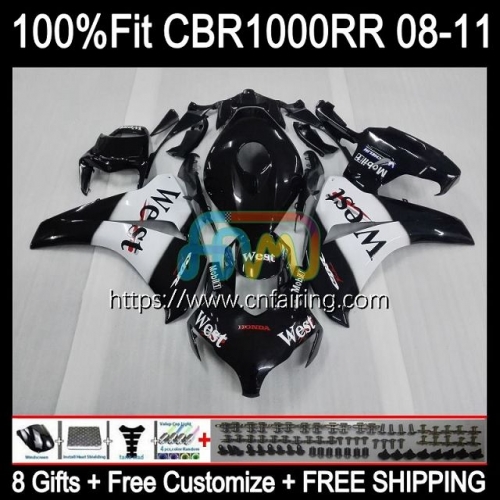 Injection OEM For HONDA CBR1000 CBR 1000RR 1000CC 1000 RR CC Black West Body CBR1000RR 08 09 10 11 CBR1000-RR 2008 2009 2010 2011 Fairings 121HM.95