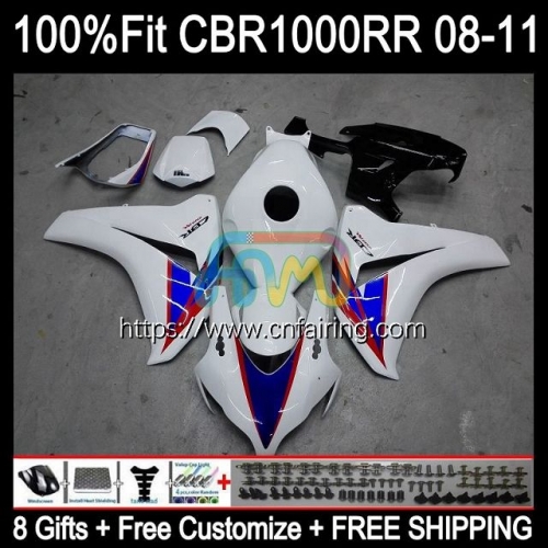 Injection For HONDA CBR-1000 CBR1000 CBR 1000 RR CC 2008 2009 2010 2011 Kit CBR 1000RR 1000CC CBR1000RR 08 09 10 11 White blue OEM Fairing 121HM.111