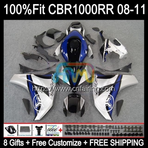 Injection Blue Silver OEM For HONDA CBR1000 CBR 1000RR 1000CC 1000 RR CC Body CBR1000RR 08 09 10 11 CBR1000-RR 2008 2009 2010 2011 Fairings 121HM.4