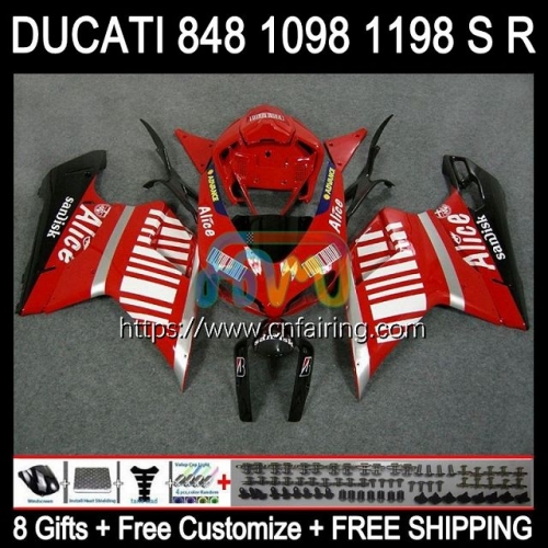 Injection For DUCATI 848R Red ALICE 1098R 1198R 848 1098 1198 S R 848S 1098S 07 08 09 10 11 12 1198S 2007 2008 2009 2010 2011 2012 Fairing 123HM.11