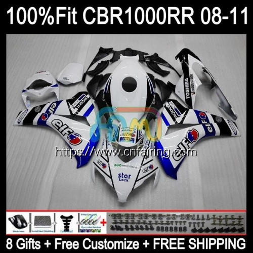 Injection For HONDA CBR-1000 CBR1000 CBR 1000 White blue RR CC 2008 2009 2010 2011 Kit CBR 1000RR 1000CC CBR1000RR 08 09 10 11 OEM Fairing 121HM.119