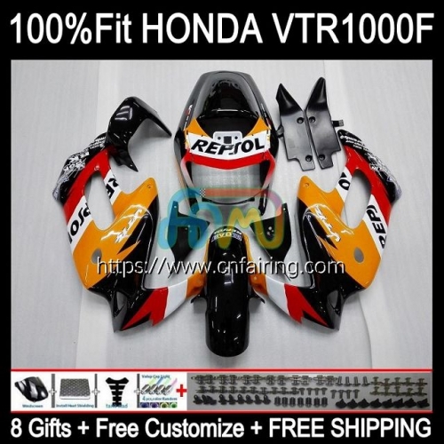 Bodys Kit For HONDA VTR1000F SuperHawk VTR1000 F VTR-1000F 97 98 99 00 01 05 VTR 1000 F 1000F 1997 2002 2003 2004 2005 Fairings Orange hot 122HM.64