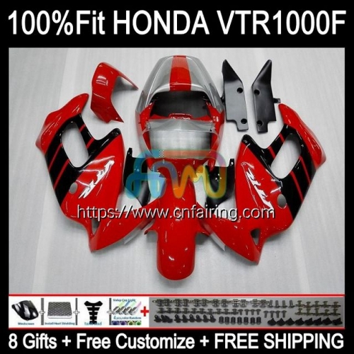 Bodys Kit For HONDA Red black VTR1000F SuperHawk VTR1000 F VTR-1000F 97 98 99 00 01 05 VTR 1000 F 1000F 1997 2002 2003 2004 2005 Fairings 122HM.61