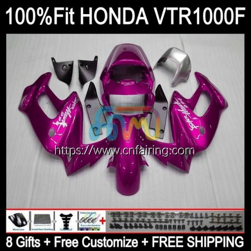 Body For HONDA SuperHawk Glossy Rose VTR1000F VTR1000 F 1997 1998 1999 2000 2001 2005 VTR-1000F VTR 1000 F 1000F 97 02 03 04 05 Fairing Kit 122HM.118