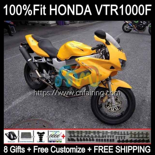 Body For HONDA SuperHawk VTR1000F VTR1000 F 1997 1998 1999 2000 2001 2005 VTR-1000F Stock Yellow VTR 1000 F 1000F 97 02 03 04 05 Fairing Kit 122HM.86