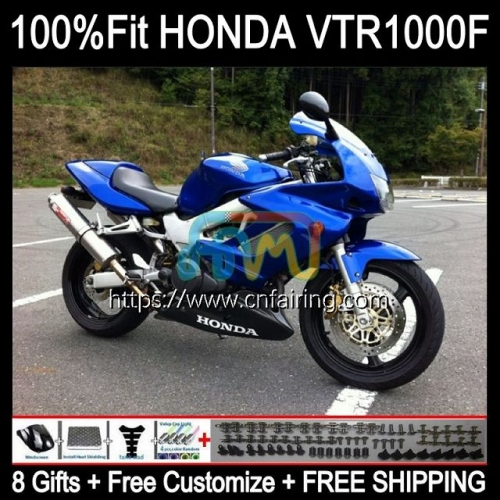 Bodys Kit For HONDA VTR1000F SuperHawk VTR1000 F VTR-1000F 97 98 99 00 01 05 Metallic Blue VTR 1000 F 1000F 1997 2002 2003 2004 2005 Fairings 122HM.12