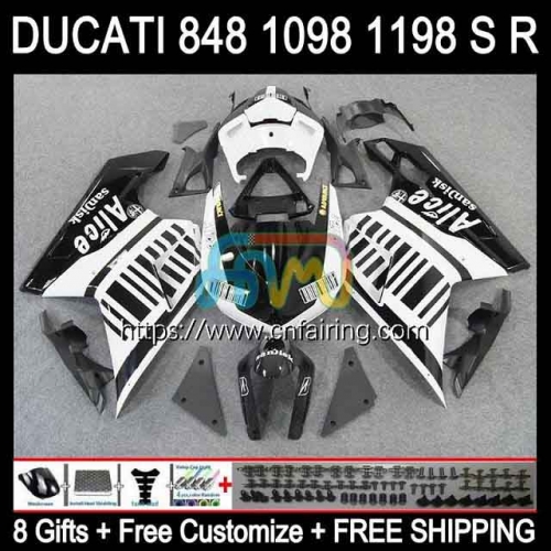 Injection For DUCATI 848R 1098R 1198R 848 1098 1198 S R 848S Black ALICE 1098S 07 08 09 10 11 12 1198S 2007 2008 2009 2010 2011 2012 Fairing 123HM.17