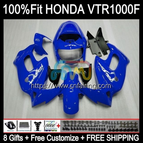 Body For HONDA SuperHawk VTR1000F VTR1000 F 1997 1998 1999 2000 2001 2005 VTR-1000F VTR 1000 F 1000F 97 02 03 04 05 Blue black Fairing Kit 122HM.98