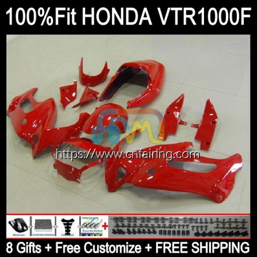 Body For HONDA SuperHawk ALL Red hot VTR1000F VTR1000 F 1997 1998 1999 2000 2001 2005 VTR-1000F VTR 1000 F 1000F 97 02 03 04 05 Fairing Kit 122HM.87