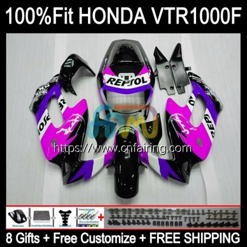 Body For HONDA SuperHawk VTR1000F VTR1000 F 1997 1998 1999 2000 2001 2005 VTR-1000F VTR 1000 F 1000F 97 02 03 04 05 Repsol  Rose Fairing Kit 122HM.106