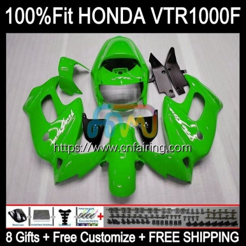 Body For HONDA SuperHawk VTR1000F VTR1000 F 1997 1998 1999 Green black 2000 2001 2005 VTR-1000F VTR 1000 F 1000F 97 02 03 04 05 Fairing Kit 122HM.96