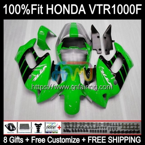 Body For HONDA SuperHawk VTR1000F VTR1000 F 1997 1998 1999 2000 2001 2005 VTR-1000F VTR 1000 F 1000F 97 02 03 04 05 Fairing Kit Green black 122HM.88