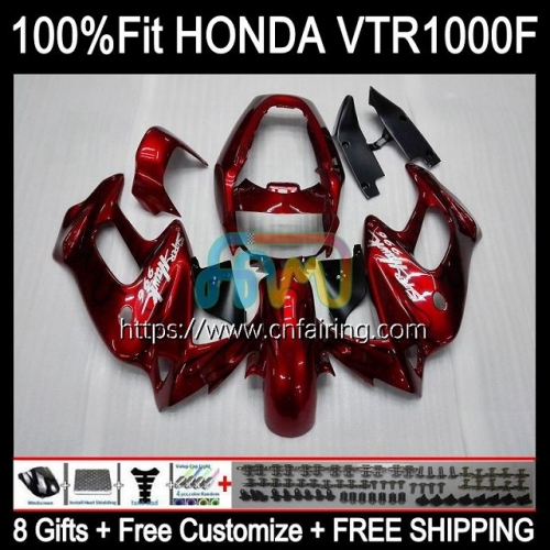 Body For HONDA SuperHawk VTR1000F VTR1000 F 1997 1998 1999 2000 2001 2005 VTR-1000F VTR 1000 F 1000F 97 02 03 04 05 Fairing Kit 122HM.68 Metal Red