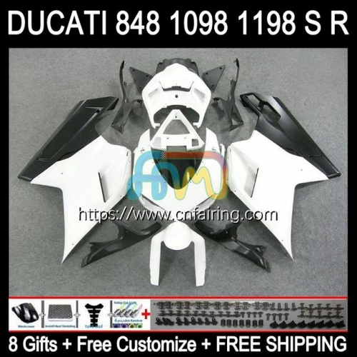 Injection For DUCATI 848R 1098R 1198R 848 1098 1198 S R 848S 1098S 07 08 09 10 11 12 White black 1198S 2007 2008 2009 2010 2011 2012 Fairing 123HM.9