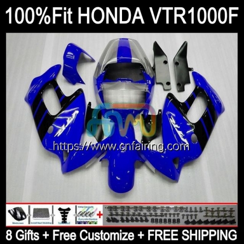 Body For HONDA SuperHawk VTR1000F VTR1000 F Blue black 1997 1998 1999 2000 2001 2005 VTR-1000F VTR 1000 F 1000F 97 02 03 04 05 Fairing Kit 122HM.90
