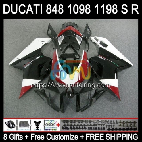 Injection For DUCATI 848R 1098R 1198R 848 Red black 1098 1198 S R 848S 1098S 07 08 09 10 11 12 1198S 2007 2008 2009 2010 2011 2012 Fairing 123HM.8