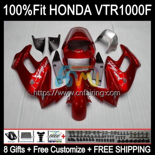 Body For HONDA SuperHawk VTR1000F VTR1000 F 1997 1998 1999 2000 2001 2005 VTR-1000F VTR 1000 F 1000F 97 02 03 04 05 Fairing Kit 122HM.119 Metal Red