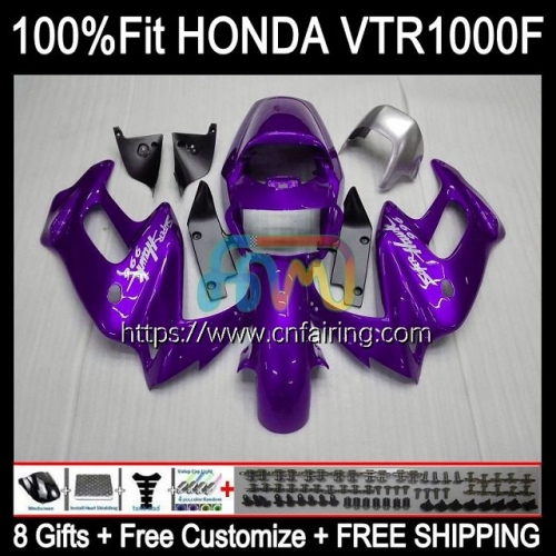 Body For HONDA SuperHawk VTR1000F VTR1000 F 1997 1998 1999 2000 2001 2005 VTR-1000F VTR New Purple 1000 F 1000F 97 02 03 04 05 Fairing Kit 122HM.117