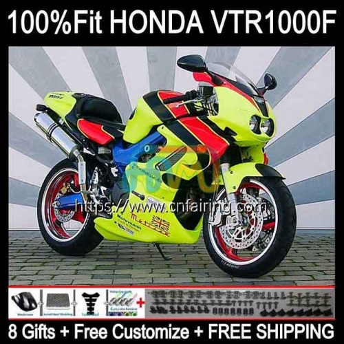 Bodys Kit For HONDA VTR1000F SuperHawk VTR1000 F VTR-1000F 97 98 99 00 01 05 VTR 1000 F 1000F 1997 2002 2003 2004 2005 Light green Fairings 122HM.46