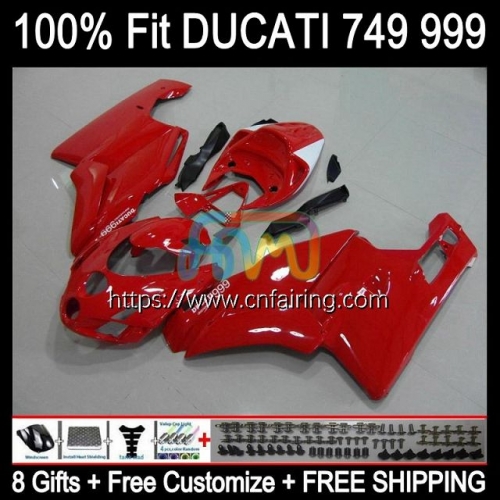 Bodys Injection For DUCATI 749R 999R 749S 749 999 2003 2004 2005 2006 Bodywork 999S 749-999 749 999 S Gloss red R 03 04 05 06 OEM Fairing 125HM.74