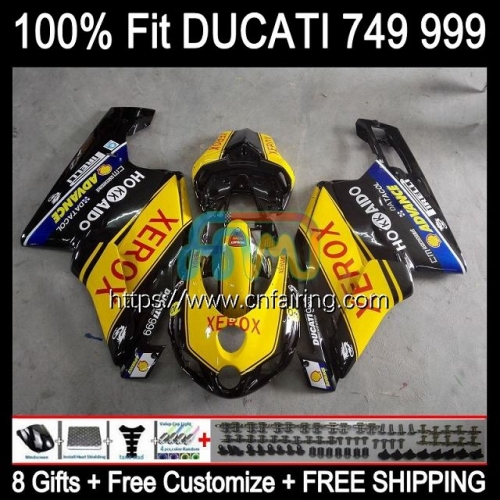 Bodys Injection For DUCATI 749R 999R 749S XEROX Black 749 999 2003 2004 2005 2006 Bodywork 999S 749-999 749 999 S R 03 04 05 06 OEM Fairing 125HM.51