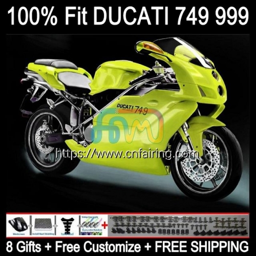 Bodys Injection For DUCATI 749R 999R 749S 749 999 2003 2004 2005 2006 Neon green Bodywork 999S 749-999 749 999 S R 03 04 05 06 OEM Fairing 125HM.64