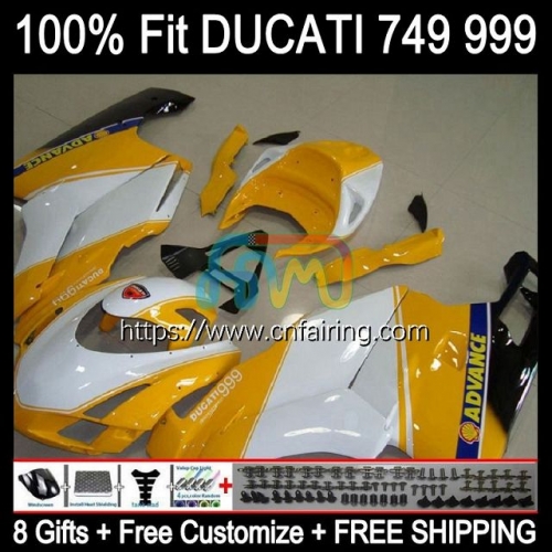 Injection Body For DUCATI 749-999 749S 999S 749 999 Bodywork 749 999 S R 03 04 05 06 749R Stock yellow 999R 2003 2004 2005 2006 OEM Fairings 125HM.31