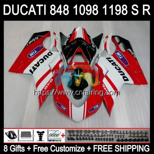 Injection OEM For DUCATI 848 1098 1198 S White red R 848R 1098R 1198R 2007 2008 2009 2010 2011 2012 1098S 1198S 07 08 09 10 11 12 Fairing 123HM.82