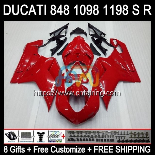 Injection OEM For DUCATI 848 1098 1198 S R 848R 1098R 1198R 2007 2008 2009 2010 2011 2012 1098S 1198S 07 08 09 10 11 12 Factory Red Fairing 123HM.106