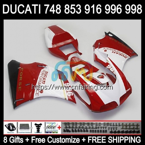 Injection For DUCATI 748 853 Red white blk 916 996 998 S R 748S 853S 916S 996S 998S 94 99 00 01 02 916R 998R 1994 1999 2000 2001 2002 Fairing 126HM.6
