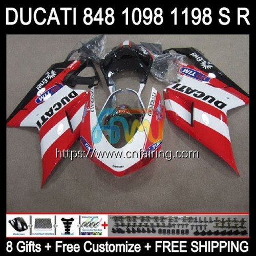 Injection OEM For DUCATI 848 1098 1198 S White red R 848R 1098R 1198R 2007 2008 2009 2010 2011 2012 1098S 1198S 07 08 09 10 11 12 Fairing 123HM.99