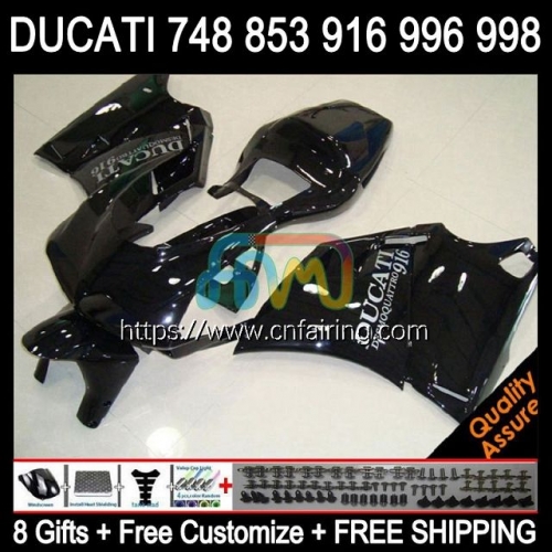 Injection For DUCATI 916R 998R 748S 853S 916S 996S 998S 1994 1999 2000 2001 2002 748 853 916 996 998 Gloss black S R 94 99 00 01 02 Fairing 126HM.75