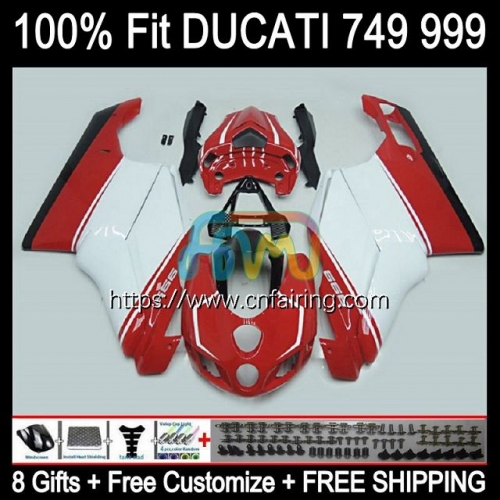 Bodys Injection For DUCATI 749R 999R 749S 749 999 2003 2004 2005 2006 Bodywork 999S White red new 749-999 749 999 S R 03 04 05 06 OEM Fairing 125HM.57