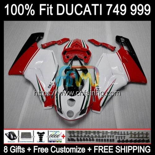 Bodys Injection For DUCATI 749R 999R 749S 749 999 2003 2004 2005 2006 Bodywork 999S 749-999 749 999 S R 03 04 05 06 OEM Fairing 125HM.47 Red white blk