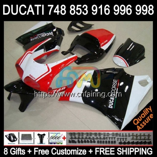 Injection For DUCATI 916R 998R 748S 853S 916S 996S 998S 1994 1999 2000 2001 2002 748 Red blk white 853 916 996 998 S R 94 99 00 01 02 Fairing 126HM.80