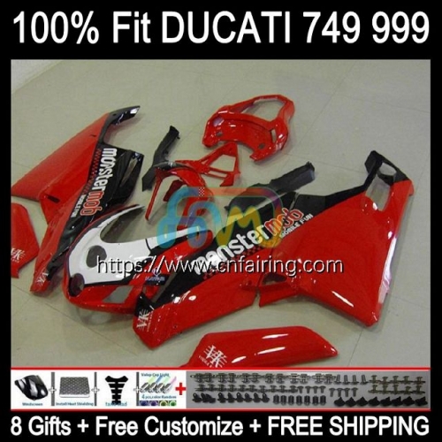 Injection Body For DUCATI 749-999 749S 999S 749 999 Bodywork 749 999 S R 03 04 05 06 749R 999R Stock red 2003 2004 2005 2006 OEM Fairings 125HM.30