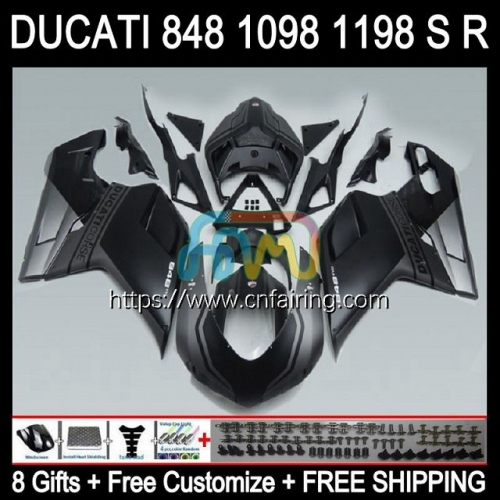 Injection For DUCATI 848R 1098R 1198R Flat Black 848 1098 1198 S R 848S 1098S 07 08 09 10 11 12 1198S 2007 2008 2009 2010 2011 2012 Fairing 123HM.41