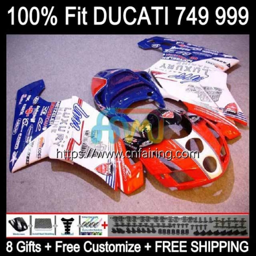 Bodys Injection For DUCATI 749R 999R 749S 749 999 2003 2004 2005 2006 Bodywork 999S 749-999 749 999 S R 03 04 05 06 Red blue hot OEM Fairing 125HM.59