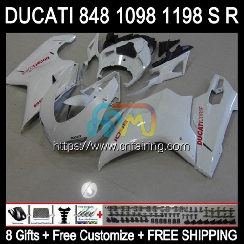 Injection For DUCATI 848R 1098R 1198R 848 1098 1198 S R 848S 1098S 07 08 09 10 11 12 Pearl White 1198S 2007 2008 2009 2010 2011 2012 Fairing 123HM.31