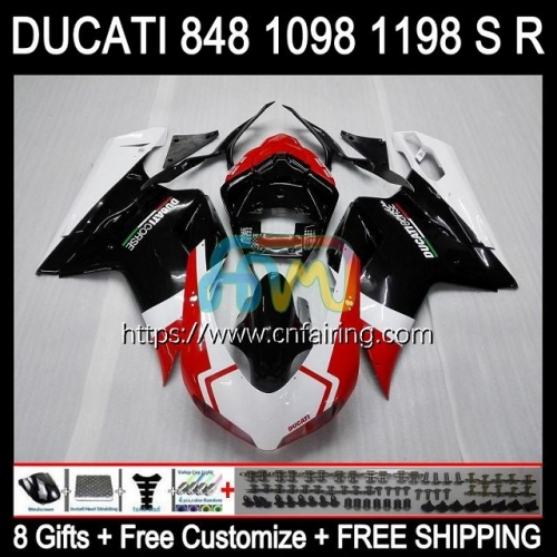 Injection OEM For DUCATI 848 1098 1198 S R 848R 1098R 1198R 2007 2008 2009 2010 2011 2012 1098S 1198S Red black 07 08 09 10 11 12 Fairing 123HM.86