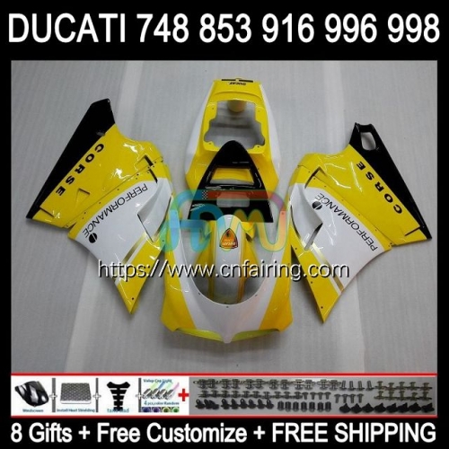 Injection For DUCATI 748 853 916 996 998 S R 748S 853S 916S 996S 998S 94 99 00 01 02 916R 998R 1994 1999 2000 2001 2002 Yellow white Fairing 126HM.34