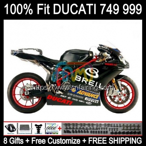 Injection Body For DUCATI 749-999 749S 999S 749 999 Bodywork 749 999 S R 03 04 05 06 749R 999R 2003 2004 2005 2006 OEM BREIL Black Fairings 125HM.28